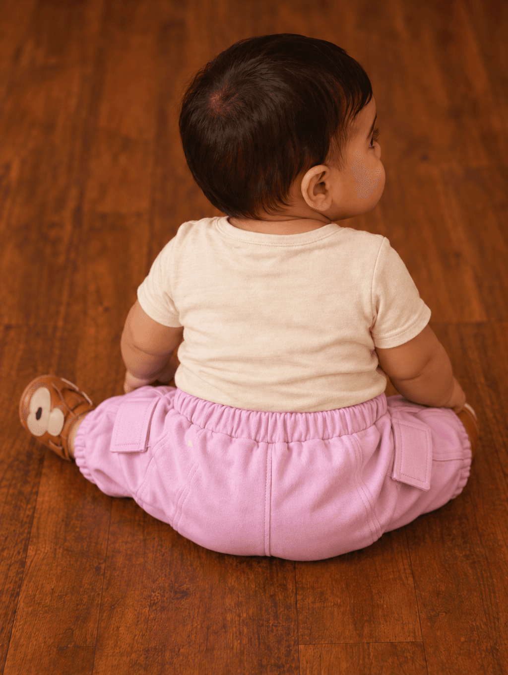 Pink Korean Baby Pant in Baby Pink — back view