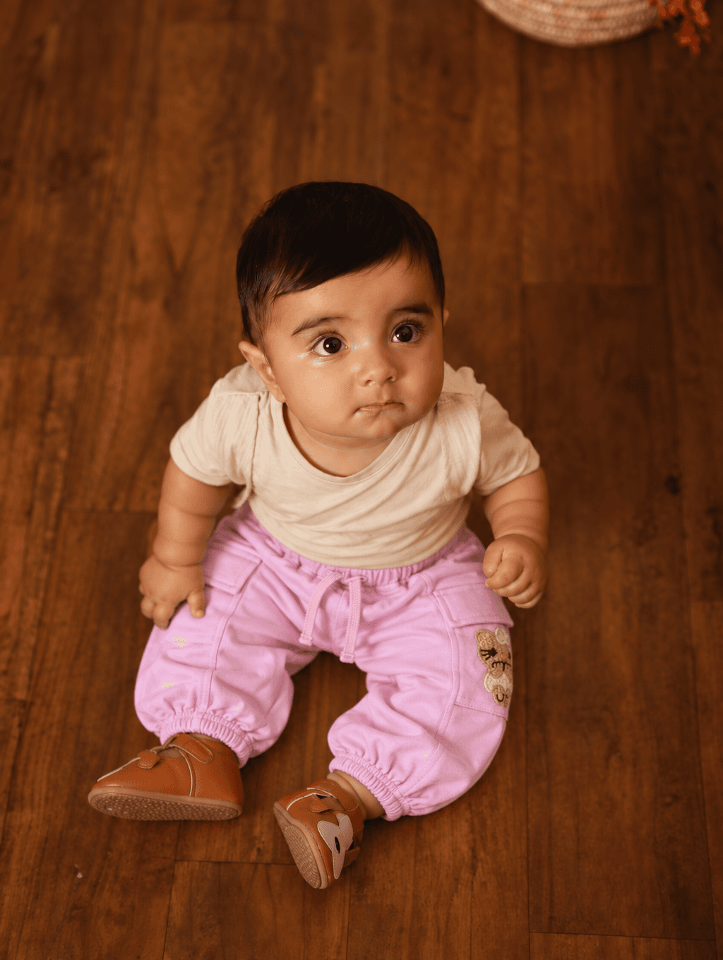 Pink Korean Baby Pant in Baby Pink — front view