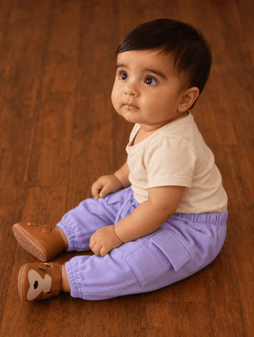 Lilac Korean Baby Pant in Lavender — side view
