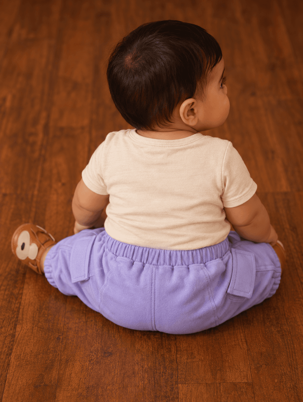 Lilac Korean Baby Pant in Lavender — back view